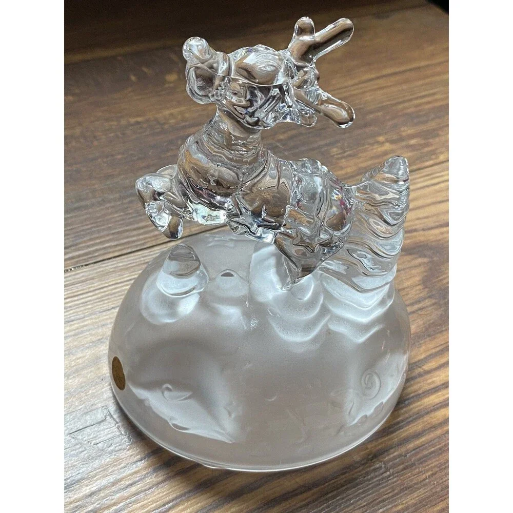 Christmas  Reindeer Figurine Glass 24% Lead Chrystal Cristal d'Arques France